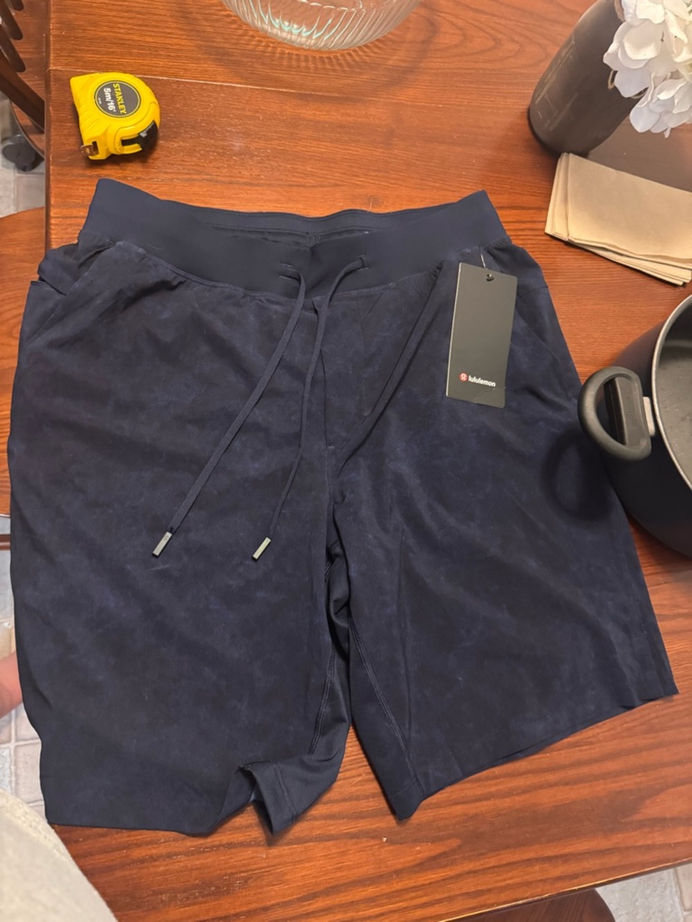 lululemon athletica Men's Dark Navy Performance Drawstring Shorts